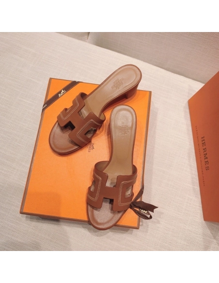 Hermes mid-heel slides