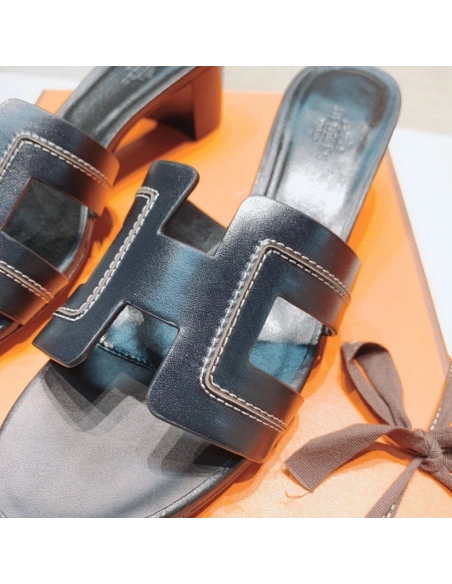 Hermes mid-heel slides