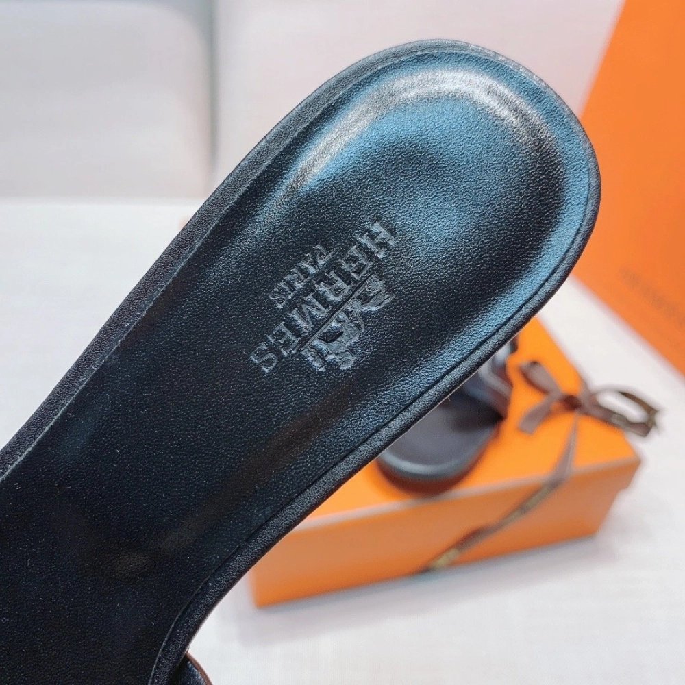Hermes mid-heel slides