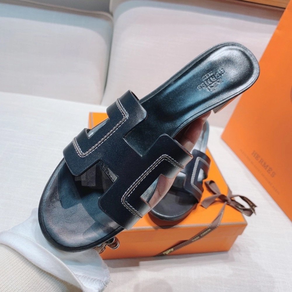 Hermes mid-heel slides