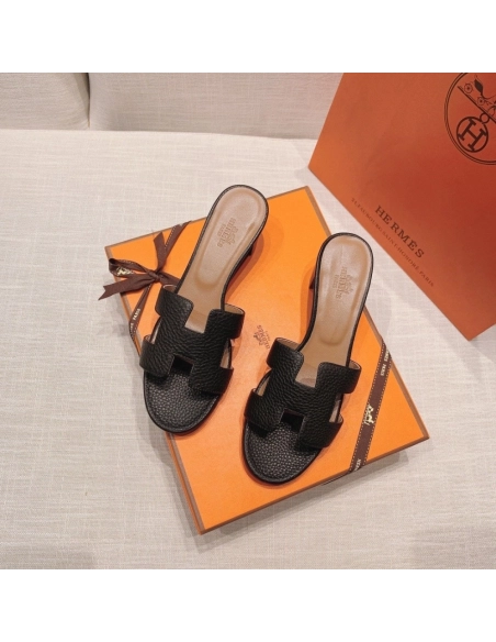 Hermes mid-heel slides summer shoes_1