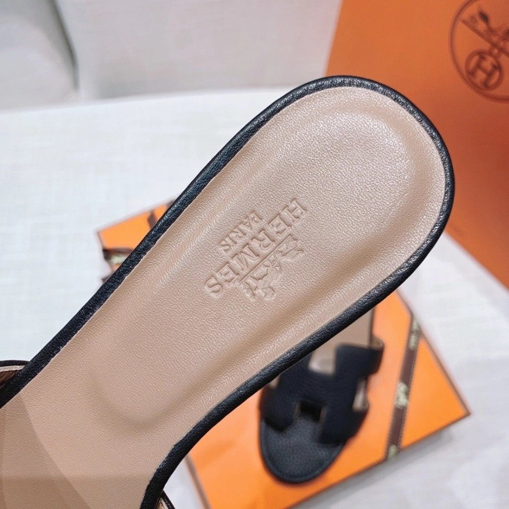 Hermes mid-heel slides summer shoes_1