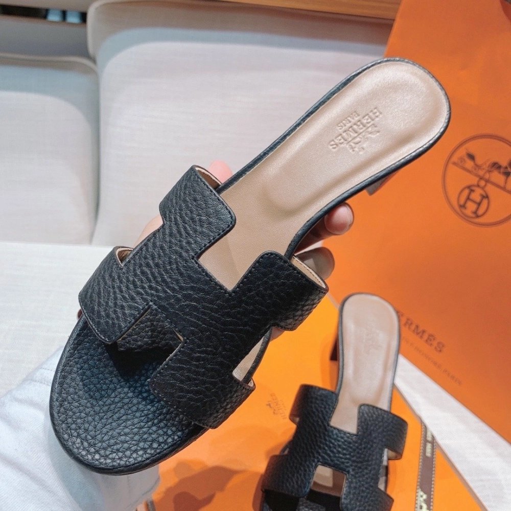 Hermes mid-heel slides summer shoes_1