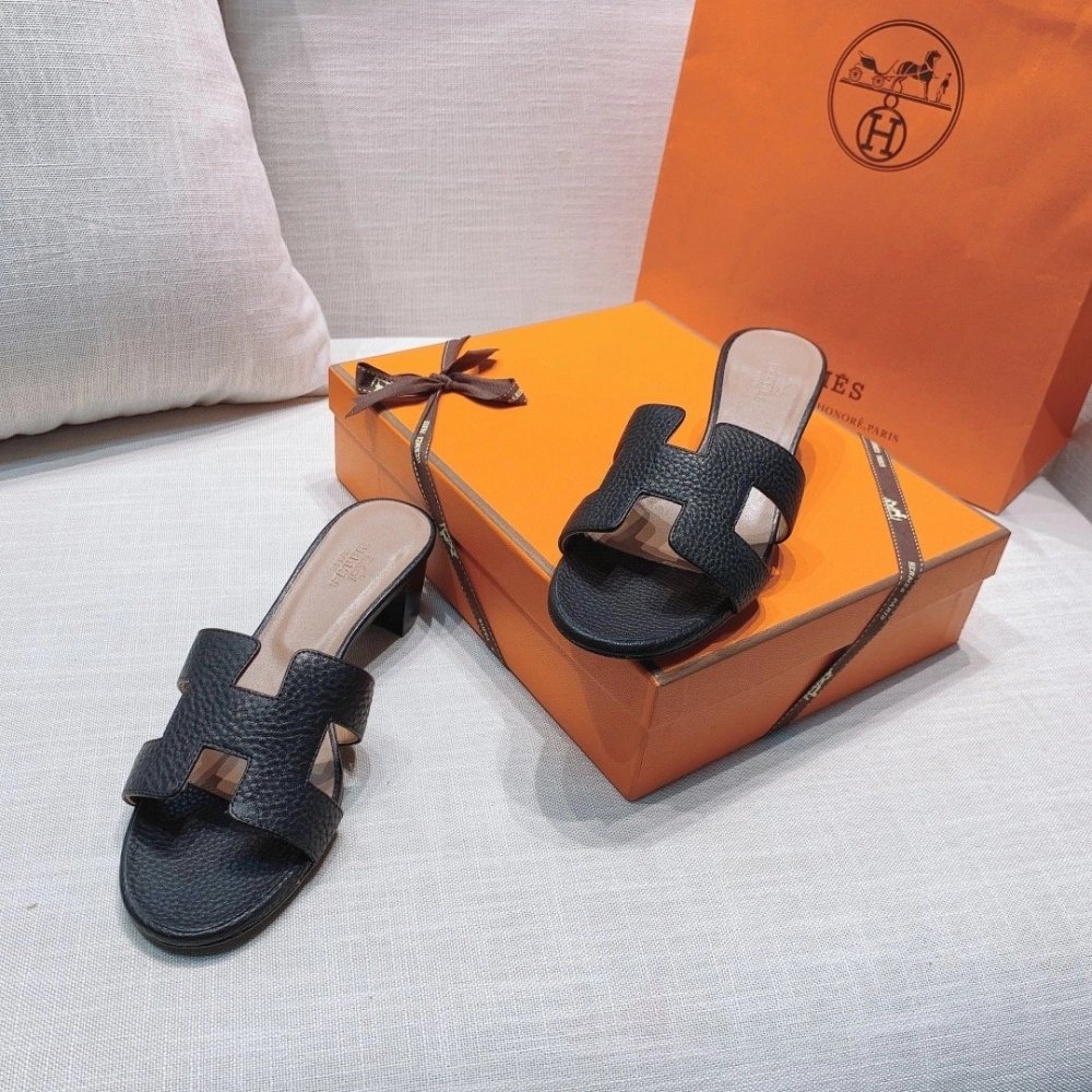 Hermes mid-heel slides summer shoes_1