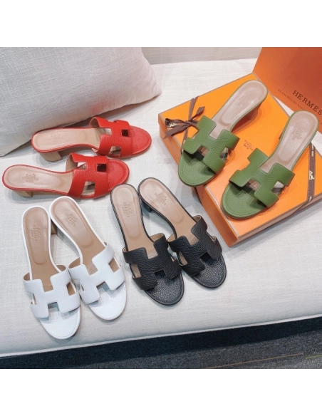 Hermes mid-heel slides summer shoes_1