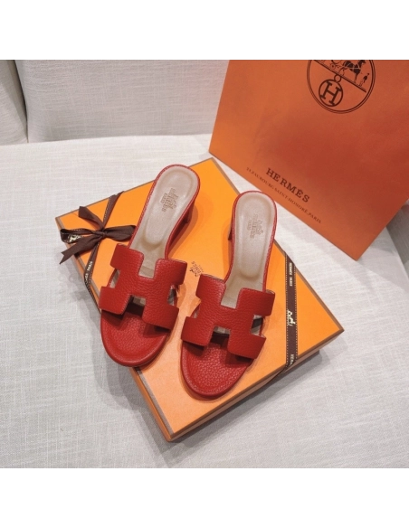 Hermes mid-heel slides summer shoes_1