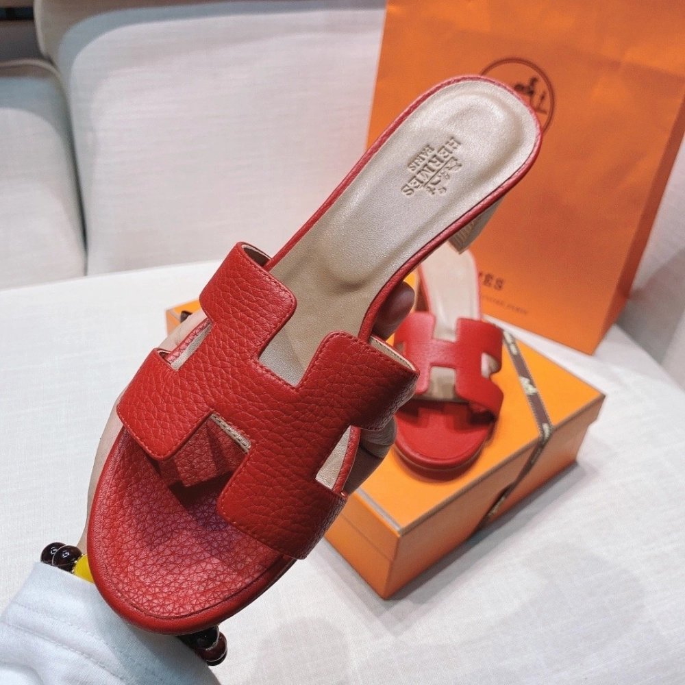 Hermes mid-heel slides summer shoes_1