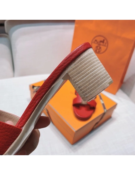Hermes mid-heel slides summer shoes_1
