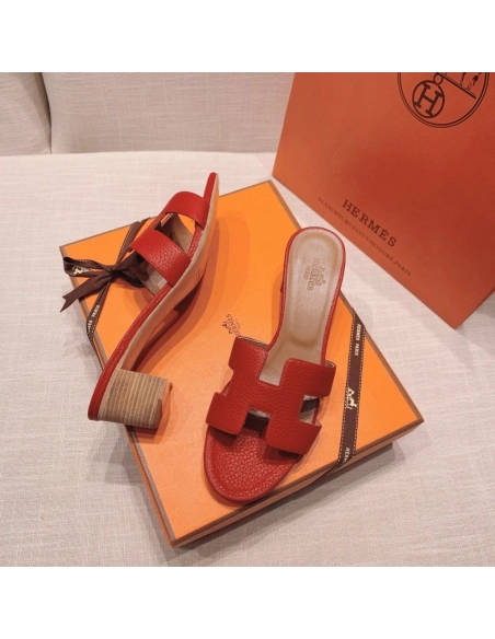 Hermes mid-heel slides summer shoes_1