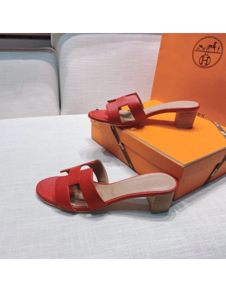 Hermes mid-heel slides summer shoes_1