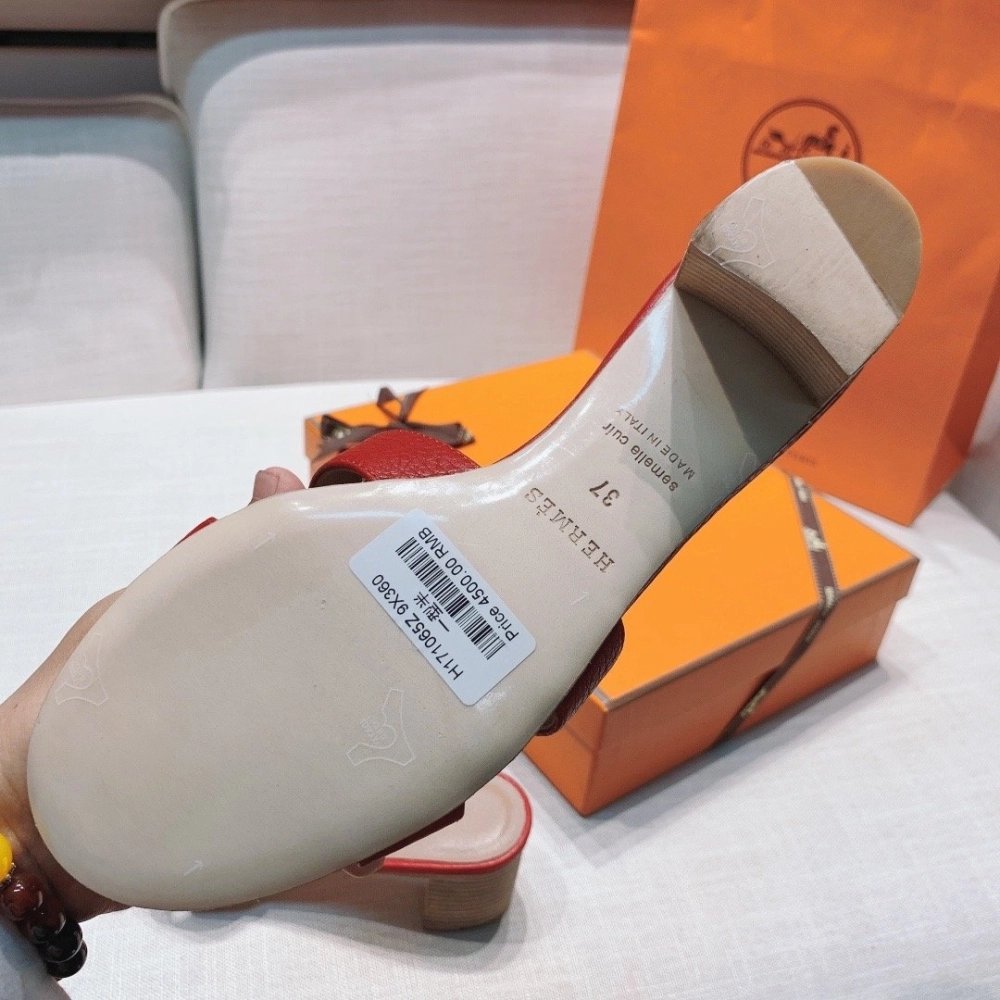 Hermes mid-heel slides summer shoes_1