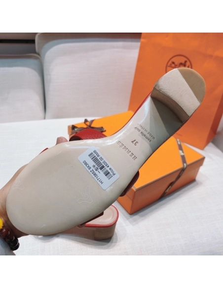 Hermes mid-heel slides summer shoes_1