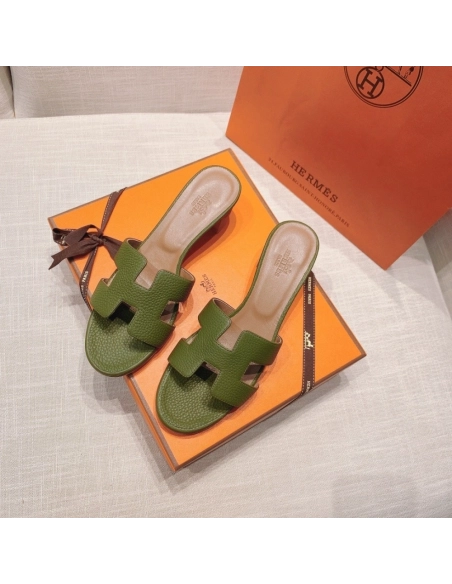Hermes mid-heel slides summer shoes_1