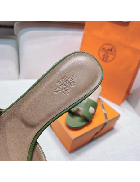 Hermes mid-heel slides summer shoes_1