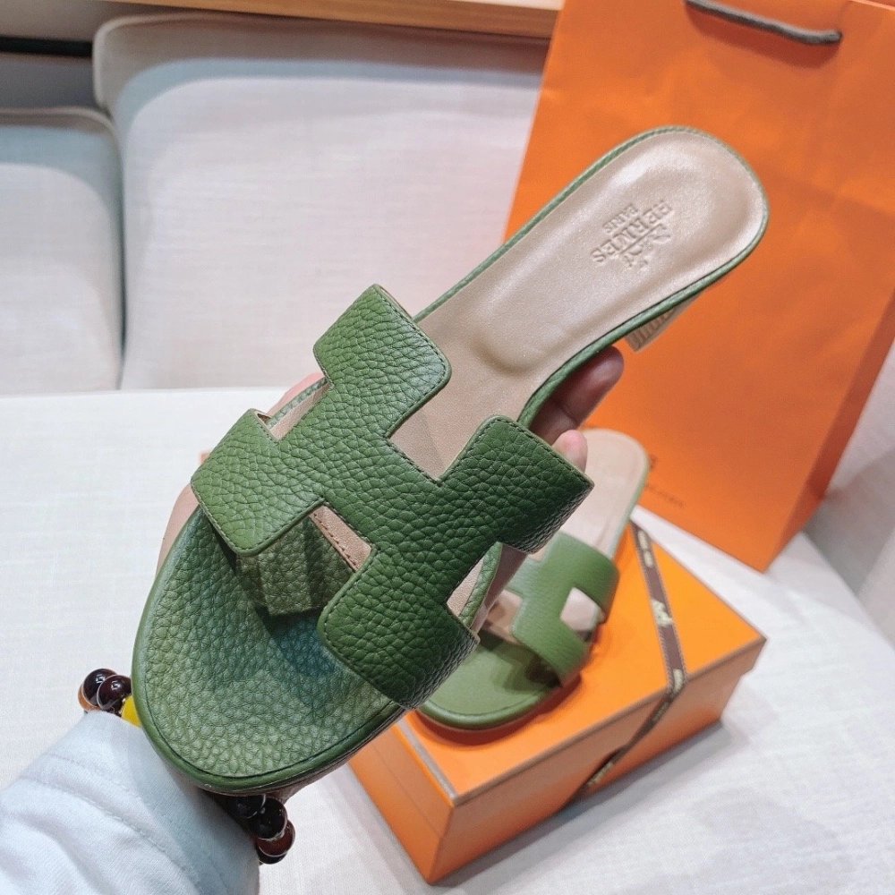 Hermes mid-heel slides summer shoes_1