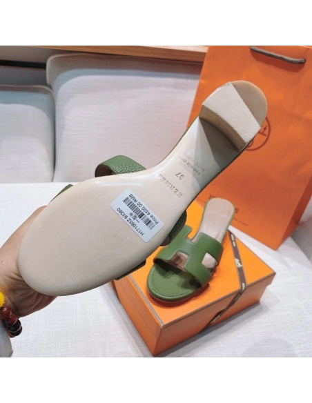 Hermes mid-heel slides summer shoes_1