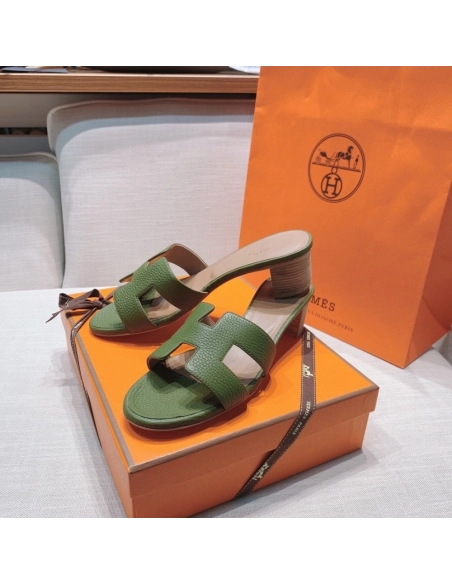 Hermes mid-heel slides summer shoes_1