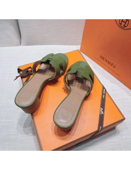 Hermes mid-heel slides summer shoes_1