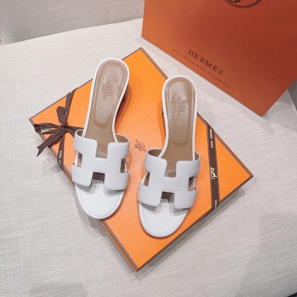 Hermes mid-heel slides summer shoes_1