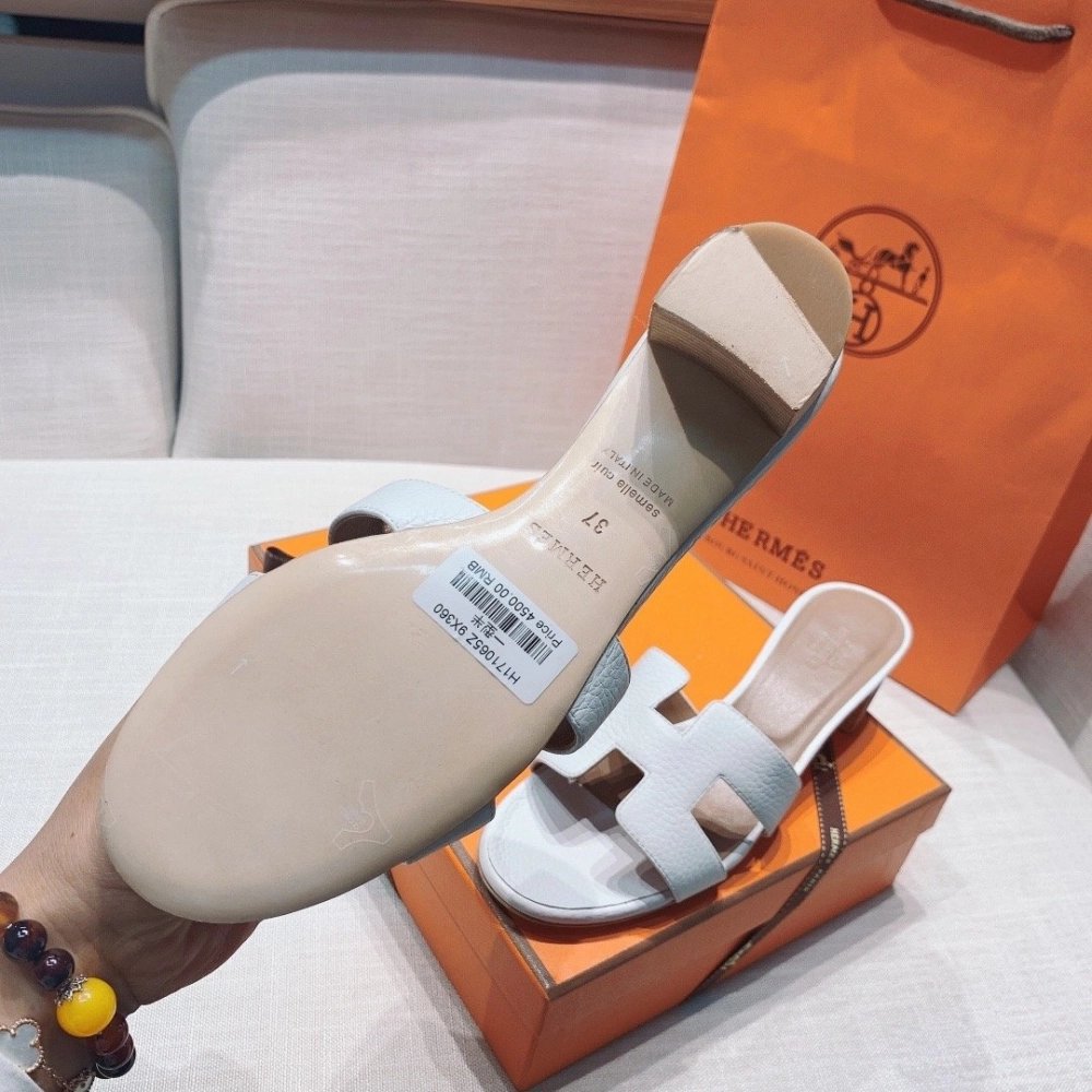 Hermes mid-heel slides summer shoes_1