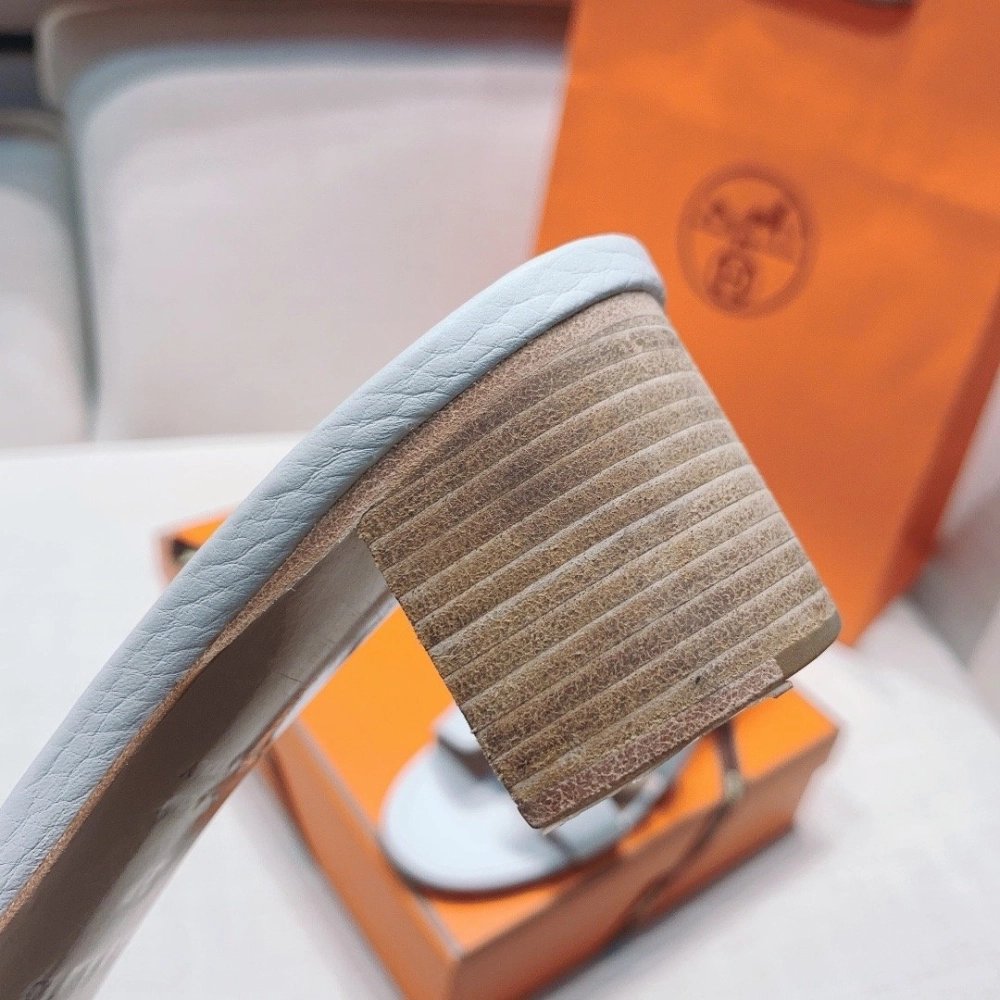 Hermes mid-heel slides summer shoes_1