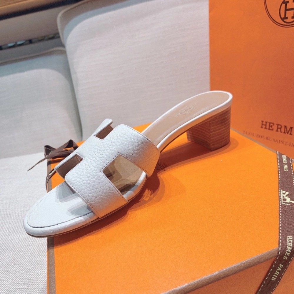 Hermes mid-heel slides summer shoes_1