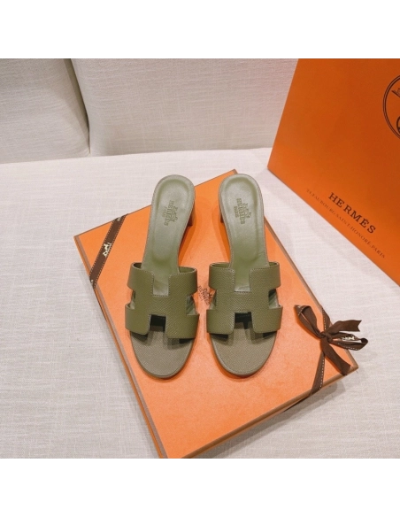 Hermes mid-heel slides summer shoes_12