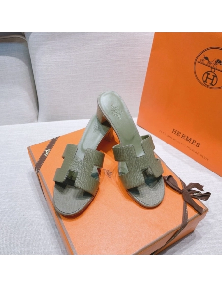 Hermes mid-heel slides summer shoes_12