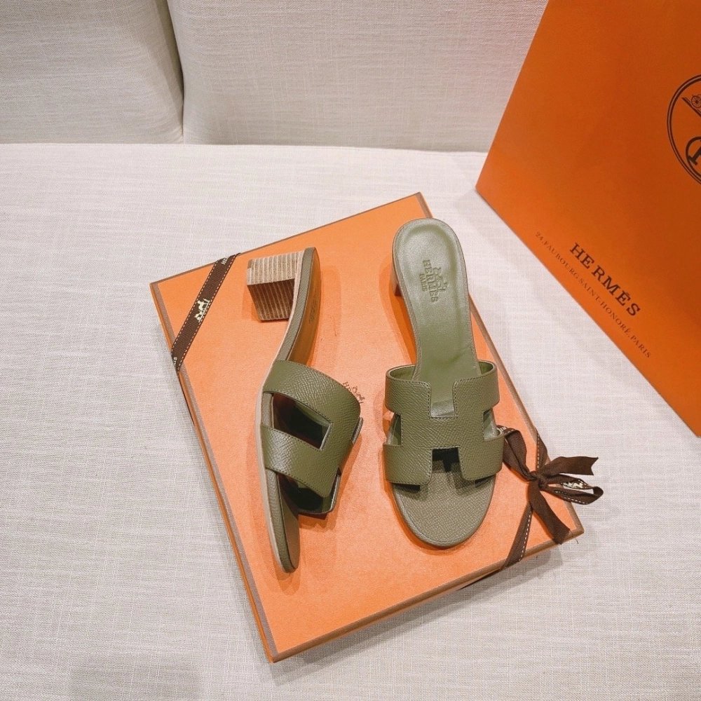 Hermes mid-heel slides summer shoes_12
