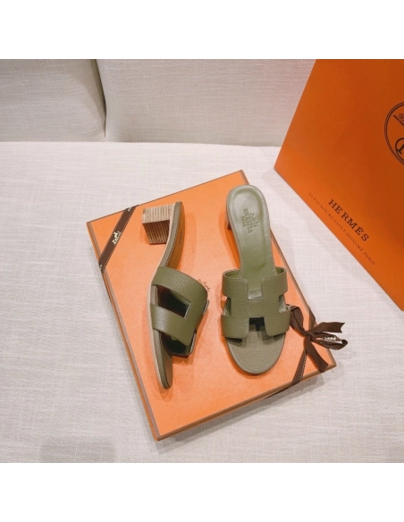Hermes mid-heel slides summer shoes_12
