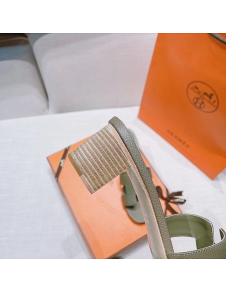 Hermes mid-heel slides summer shoes_12