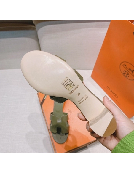 Hermes mid-heel slides summer shoes_12