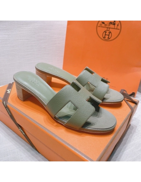 Hermes mid-heel slides summer shoes_12