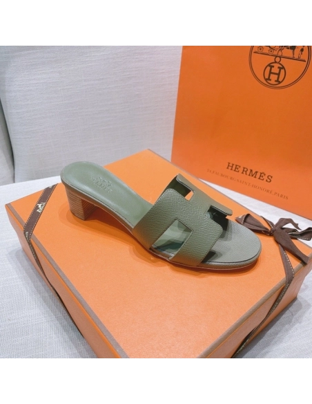 Hermes mid-heel slides summer shoes_12