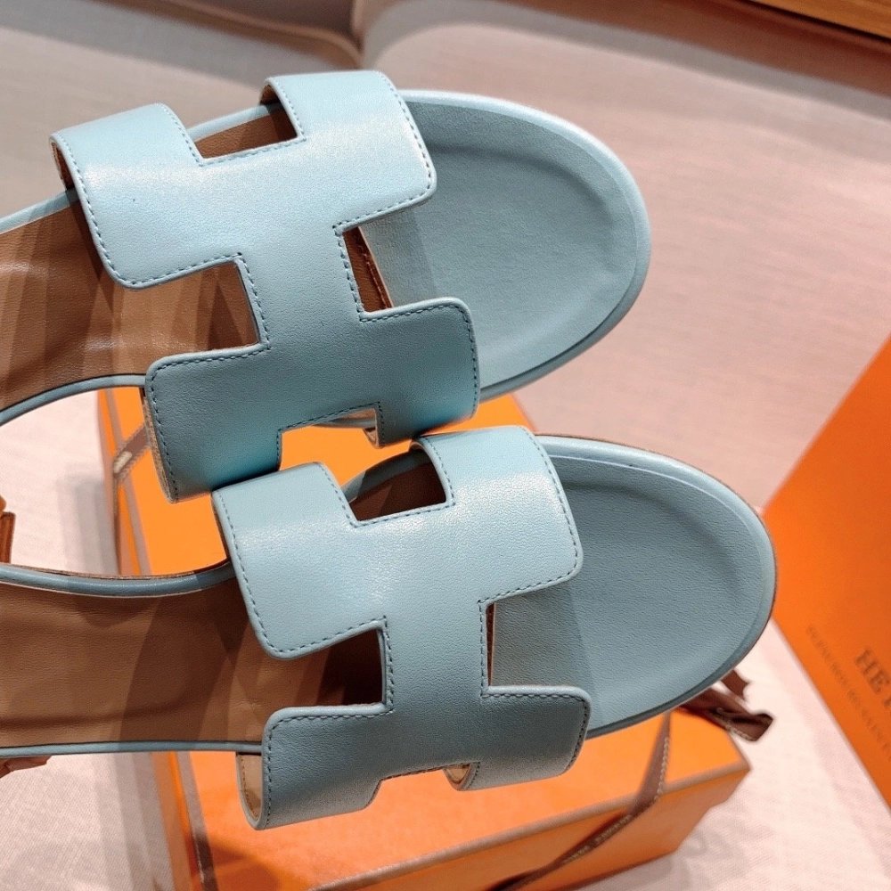 Hermes mid-heel slides summer shoes_13