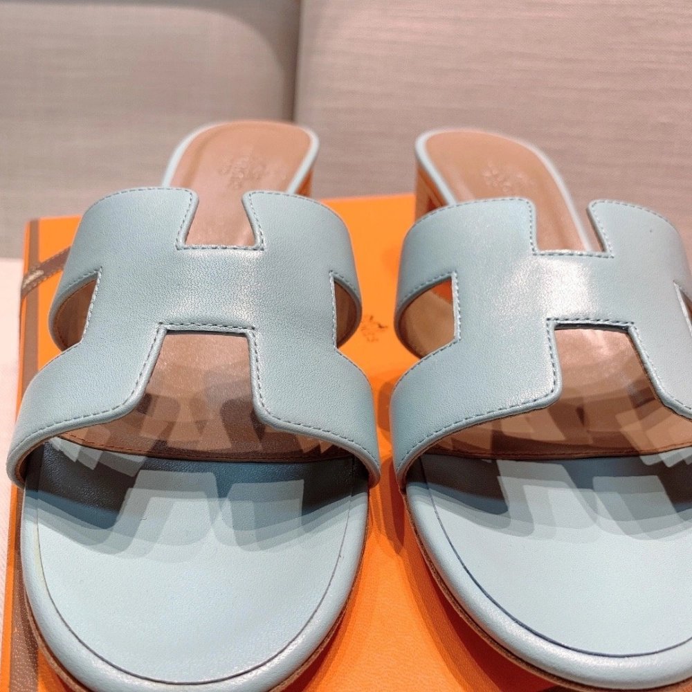 Hermes mid-heel slides summer shoes_13