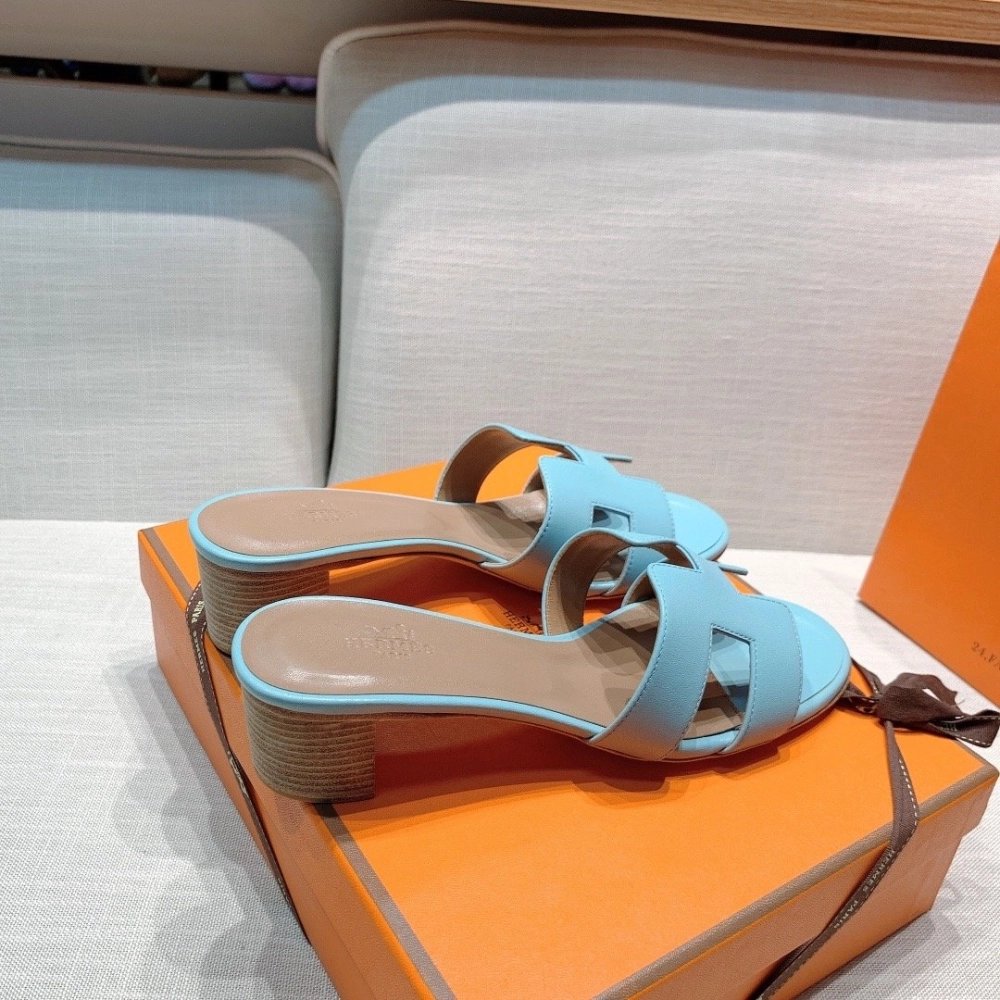 Hermes mid-heel slides summer shoes_13
