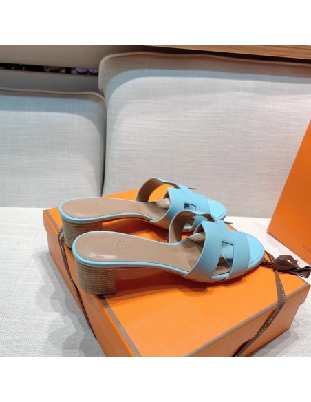 Hermes mid-heel slides summer shoes_13