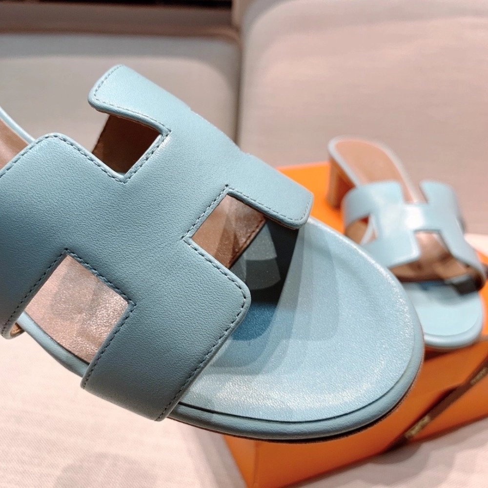 Hermes mid-heel slides summer shoes_13