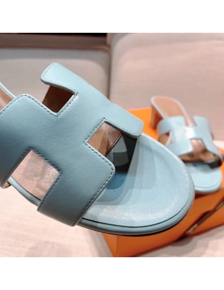 Hermes mid-heel slides summer shoes_13
