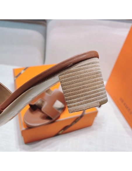 Hermes mid-heel slides summer shoes_16