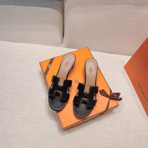 Hermes mid-heel slides summer shoes_18