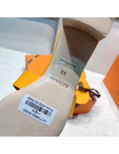 Hermes mid-heel slides summer shoes_21