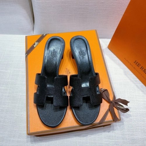 Hermes mid-heel slides summer shoes_8