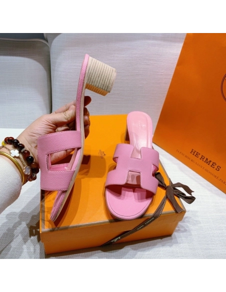 Hermes mid-heel slides summer shoes_9