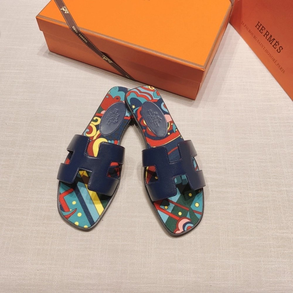 Hermes flat slides summer shoes_9