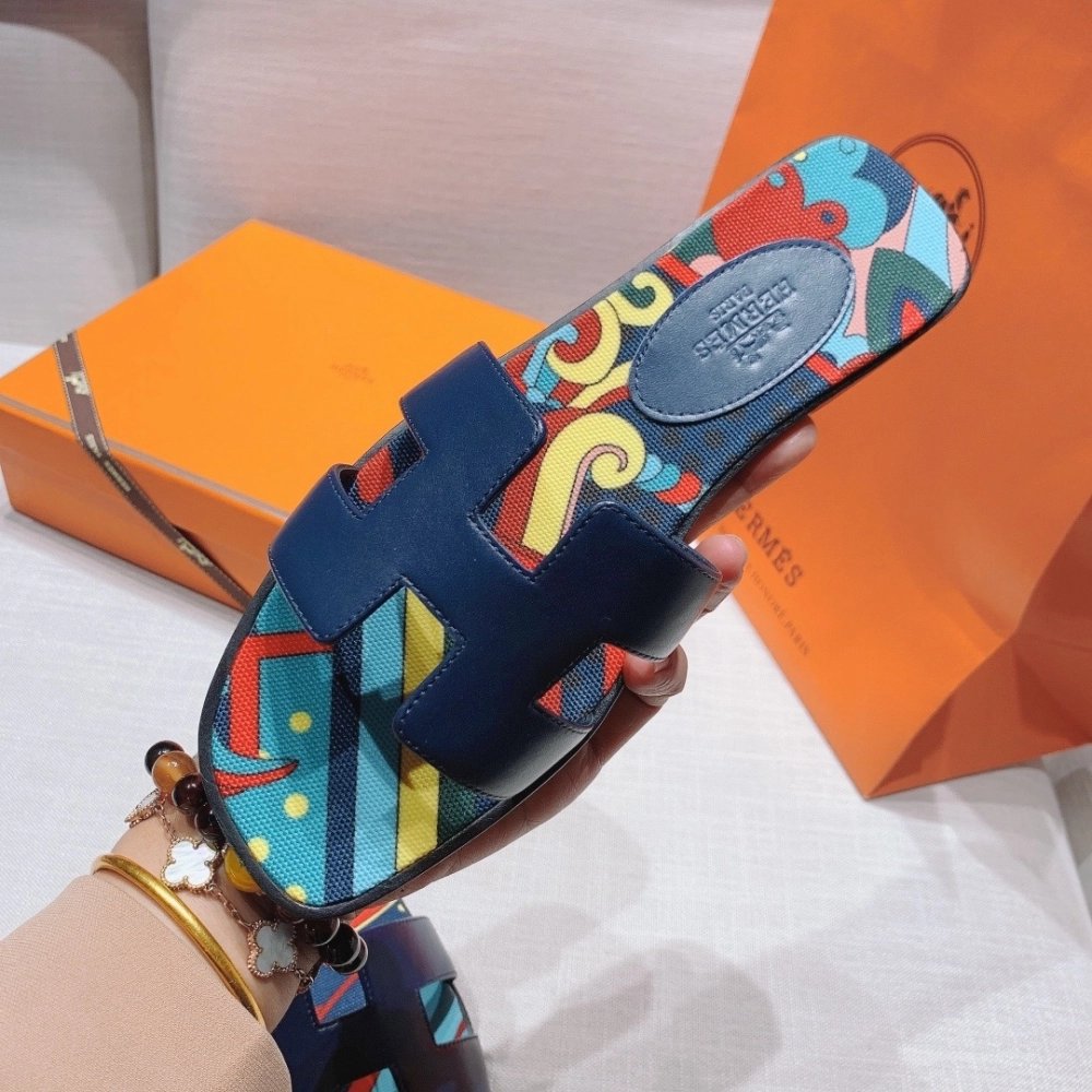 Hermes flat slides summer shoes_9