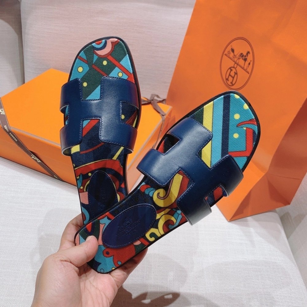 Hermes flat slides summer shoes_9