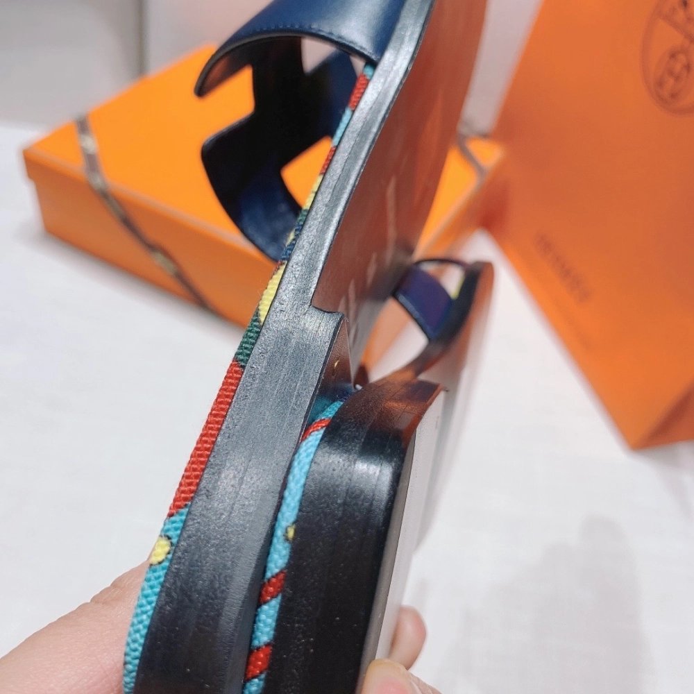 Hermes flat slides summer shoes_9