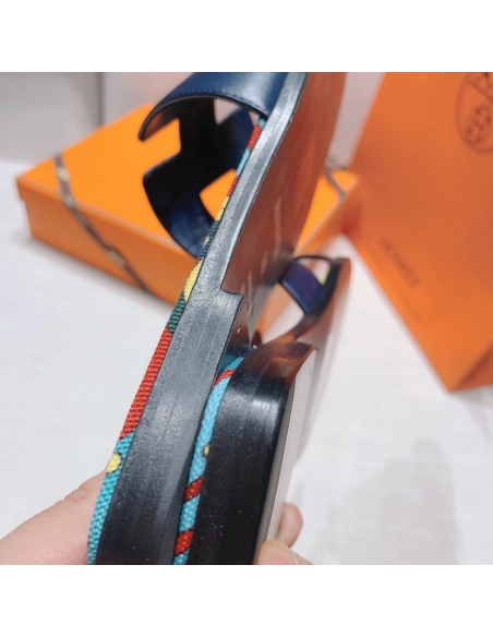 Hermes flat slides summer shoes_9